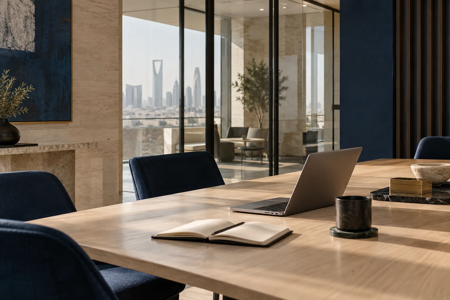 Illustrative consulting workspace